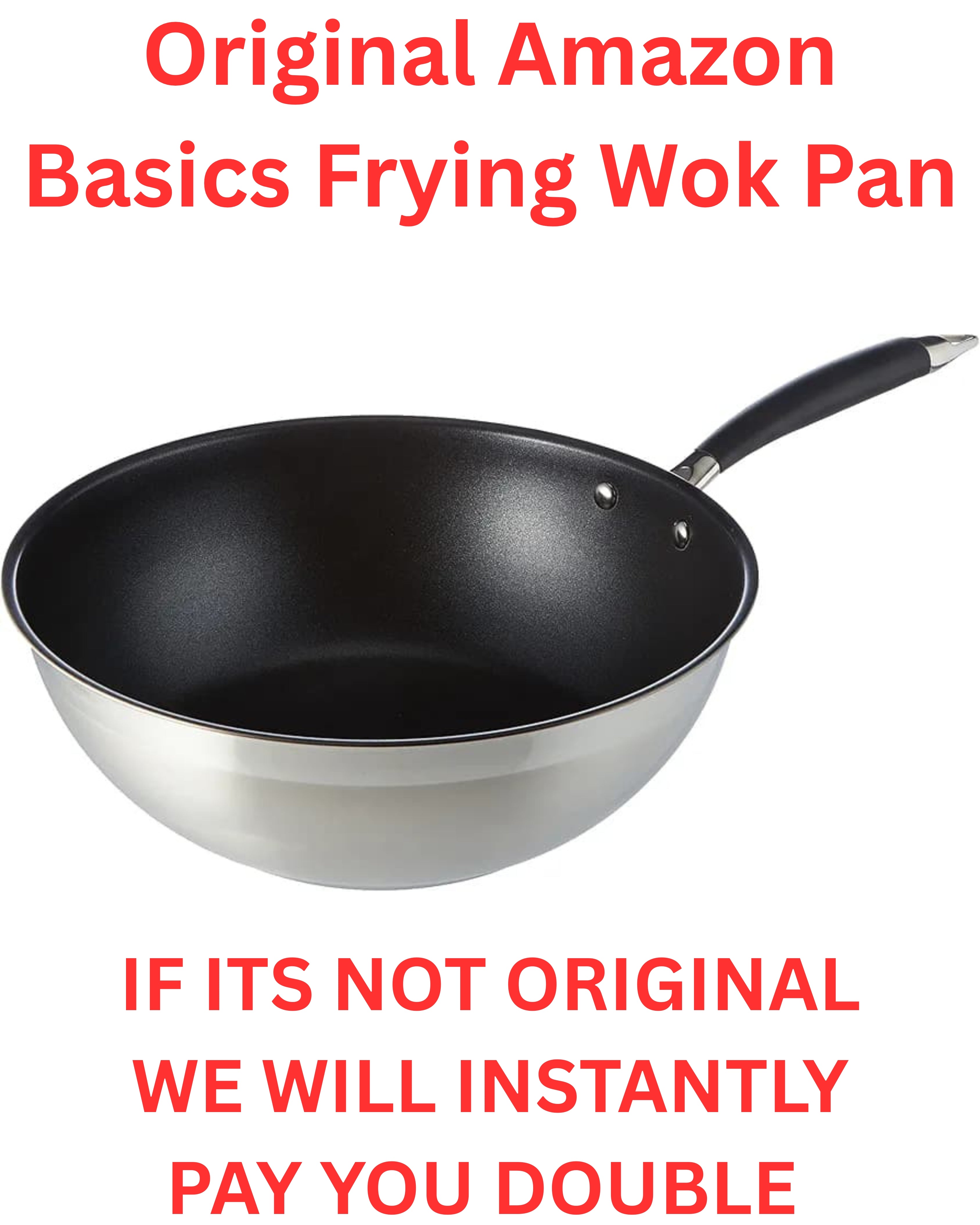 AMAZON BASICS 11" WOK PAN, 28CM BLACK
